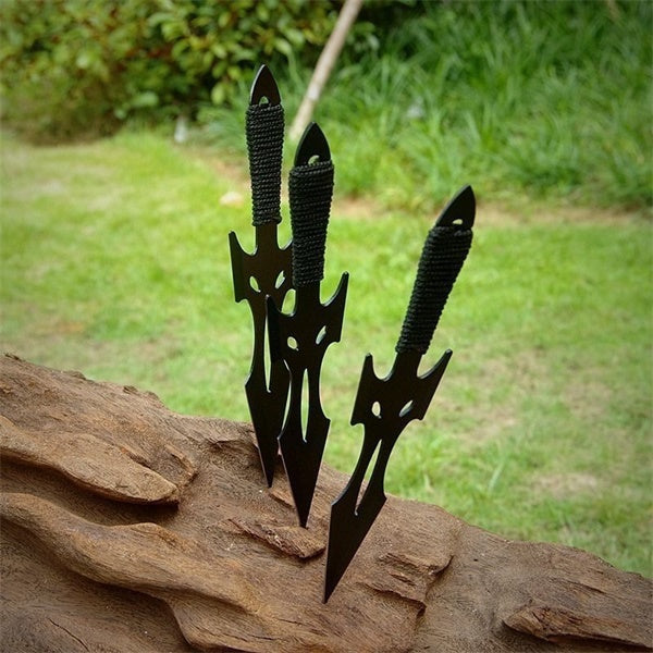 Four Style Outdoor protection dagger hand dart knife Outdoor small leggings hidden weapon heavy dart needle defense suit a set of 6 PCS