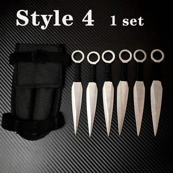 Four Style Outdoor protection dagger hand dart knife Outdoor small leggings hidden weapon heavy dart needle defense suit a set of 6 PCS
