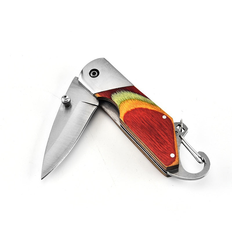 Outdoor QQ Mini Keychain Pocket Knife Folding Knife Stainless Steel Edged Folding Knife Folding Gift Knife