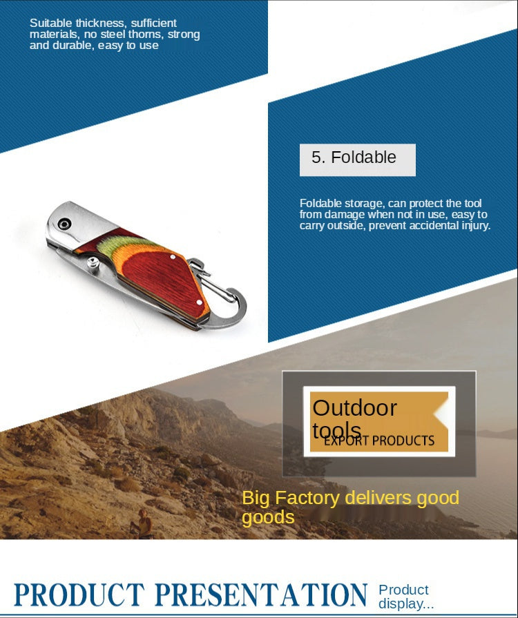 Outdoor QQ Mini Keychain Pocket Knife Folding Knife Stainless Steel Edged Folding Knife Folding Gift Knife