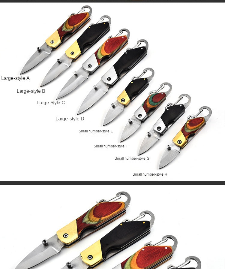 Outdoor QQ Mini Keychain Pocket Knife Folding Knife Stainless Steel Edged Folding Knife Folding Gift Knife