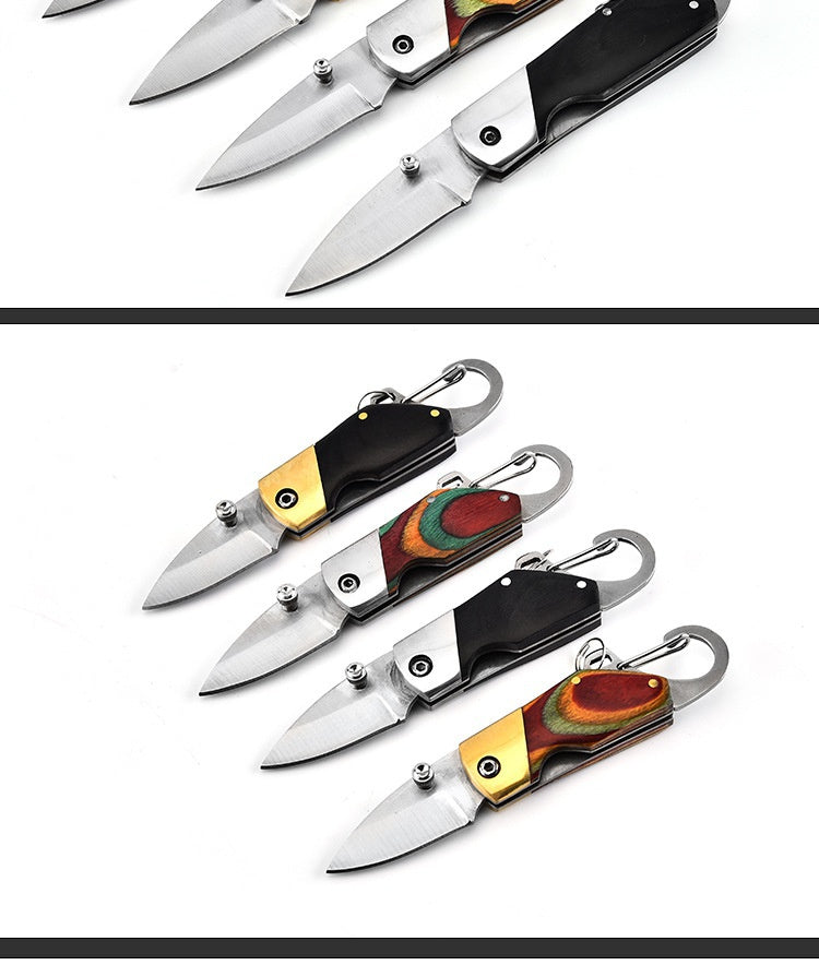 Outdoor QQ Mini Keychain Pocket Knife Folding Knife Stainless Steel Edged Folding Knife Folding Gift Knife