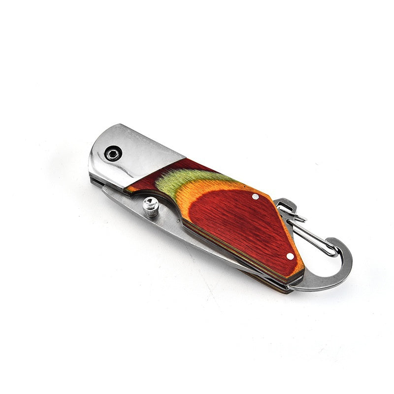 Outdoor QQ Mini Keychain Pocket Knife Folding Knife Stainless Steel Edged Folding Knife Folding Gift Knife