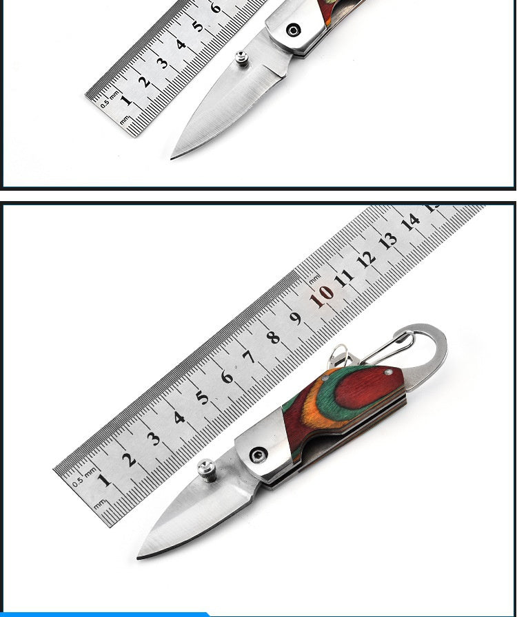 Outdoor QQ Mini Keychain Pocket Knife Folding Knife Stainless Steel Edged Folding Knife Folding Gift Knife