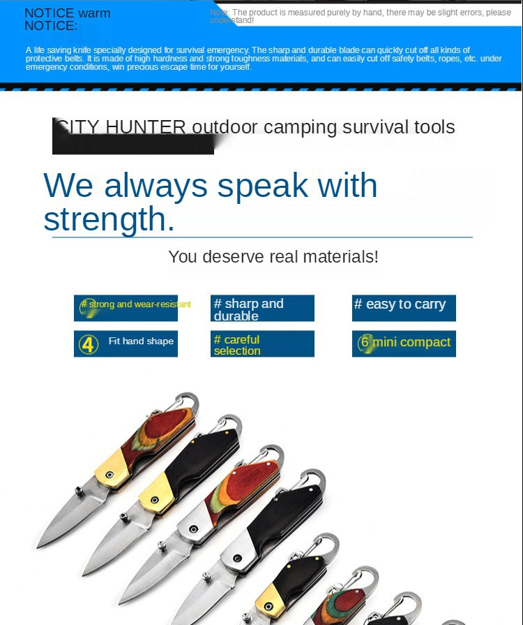 Outdoor QQ Mini Keychain Pocket Knife Folding Knife Stainless Steel Edged Folding Knife Folding Gift Knife