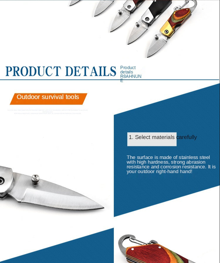 Outdoor QQ Mini Keychain Pocket Knife Folding Knife Stainless Steel Edged Folding Knife Folding Gift Knife