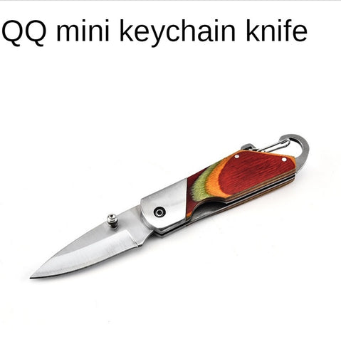 Outdoor QQ Mini Keychain Pocket Knife Folding Knife Stainless Steel Edged Folding Knife Folding Gift Knife
