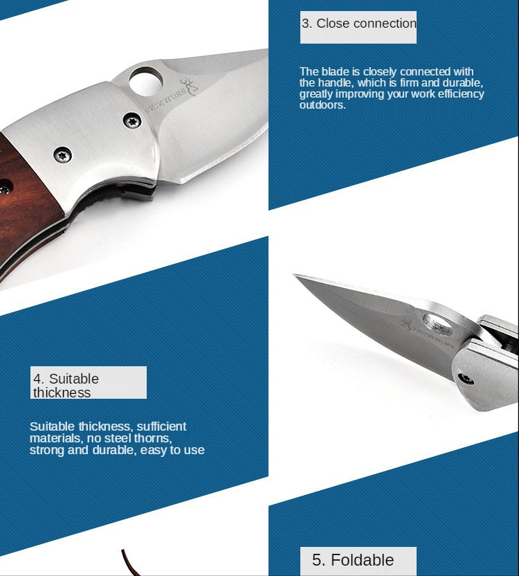 Bladed Tactical Knife Small Armored Mini Knife Stainless Steel Outdoor Folding Knife