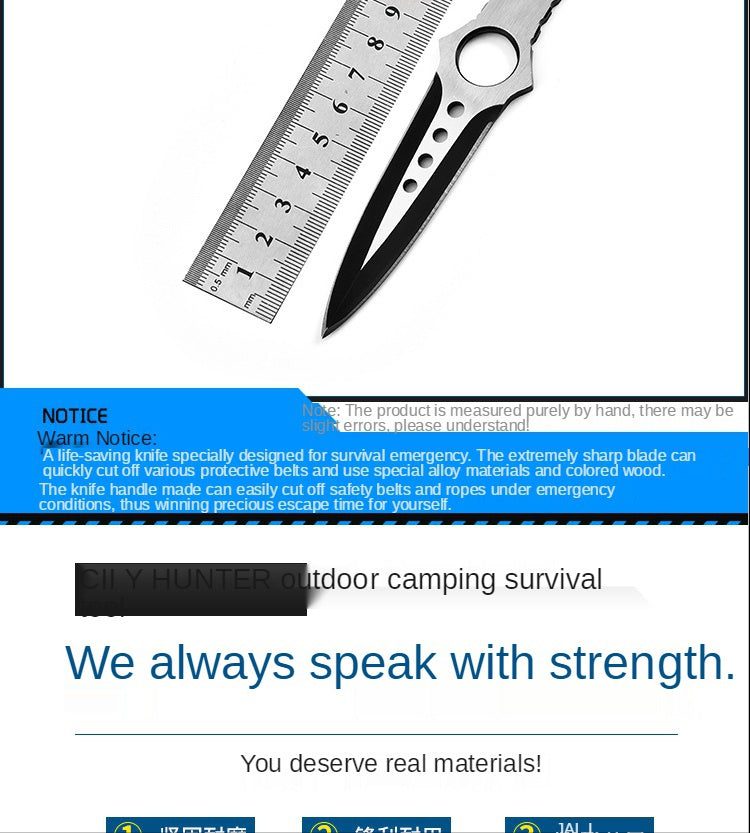 Outdoor camping knife blade straight knife diving straight knife outdoor self-defense leggings saber