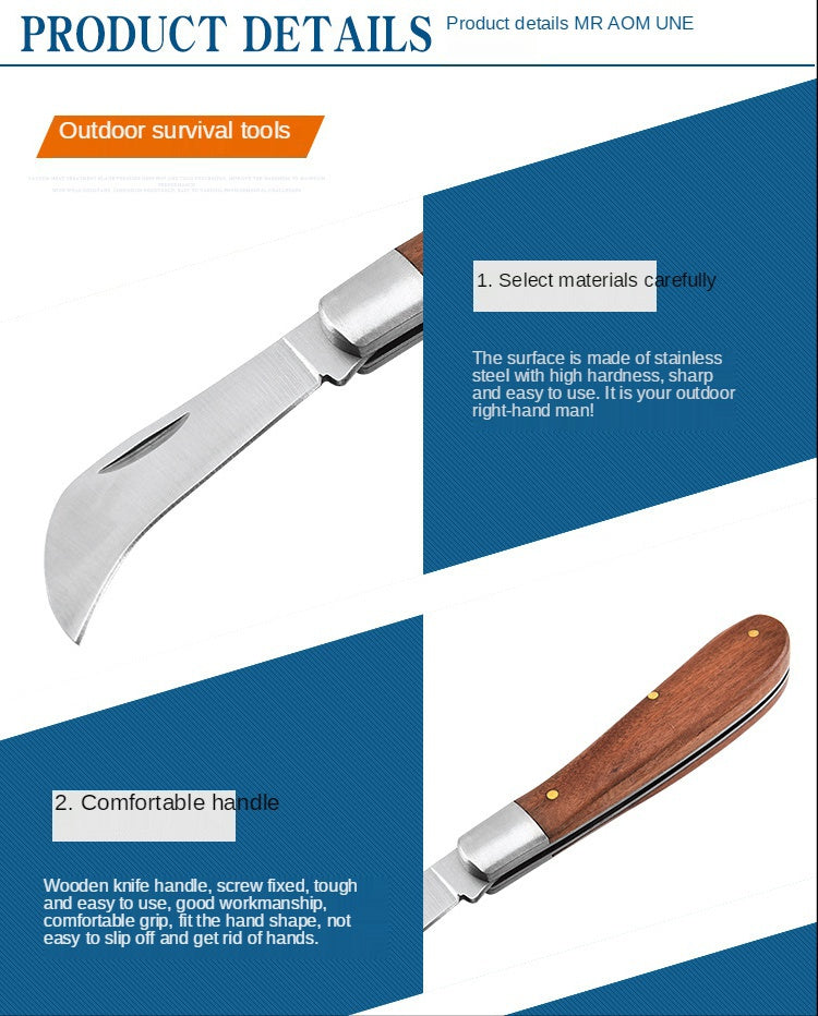 Stainless steel folding electric knife Electrician's knife Electrician's wire stripping knife Razor tool