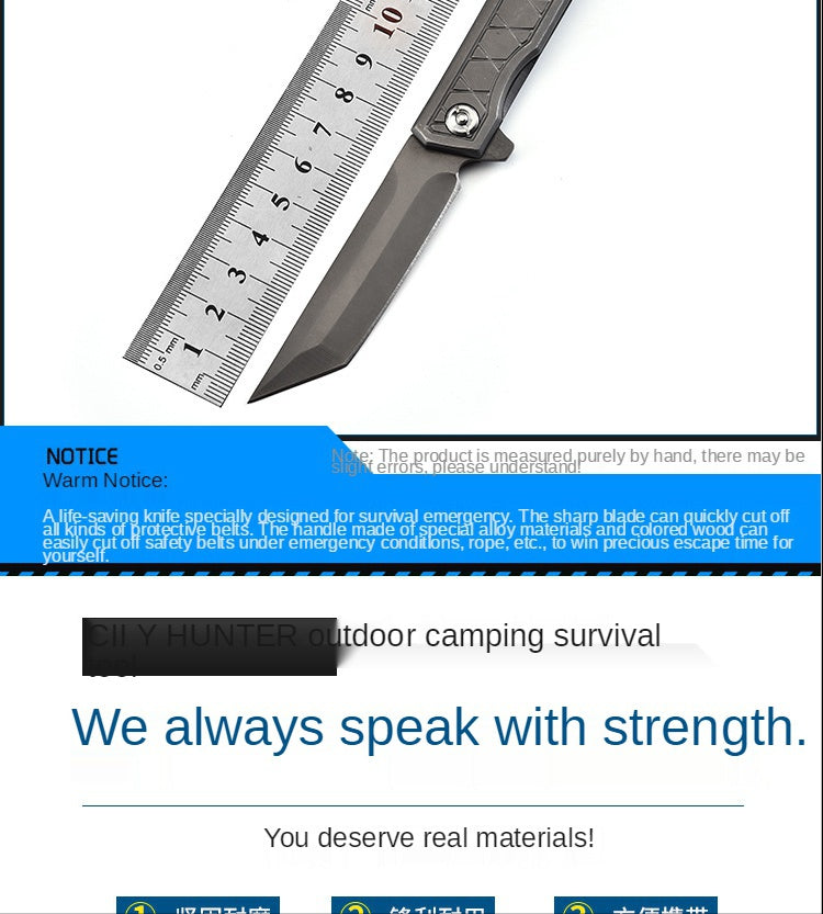 Multifunctional Tactical Knife Samurai Folding Knife Self-defense Tactical Knife Katana Outdoor Pocket Knife