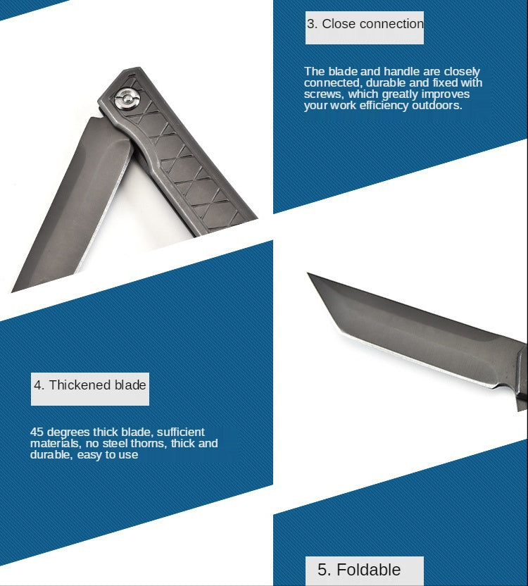 Multifunctional Tactical Knife Samurai Folding Knife Self-defense Tactical Knife Katana Outdoor Pocket Knife