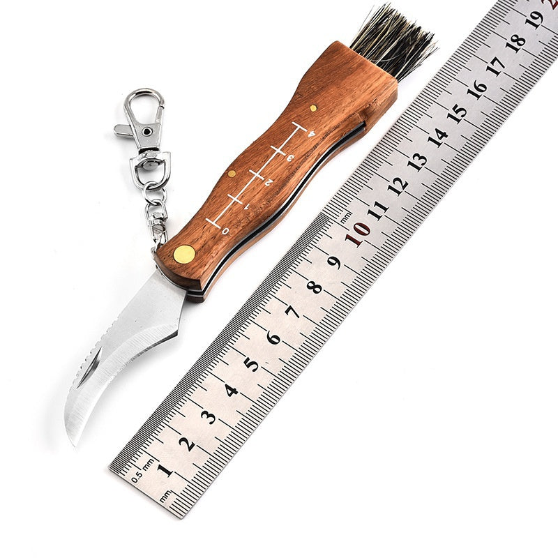 Rosewood Mushroom Knife Multifunction Knife Mushroom Sweep Knife Wooden Handle Knife Camping Knife