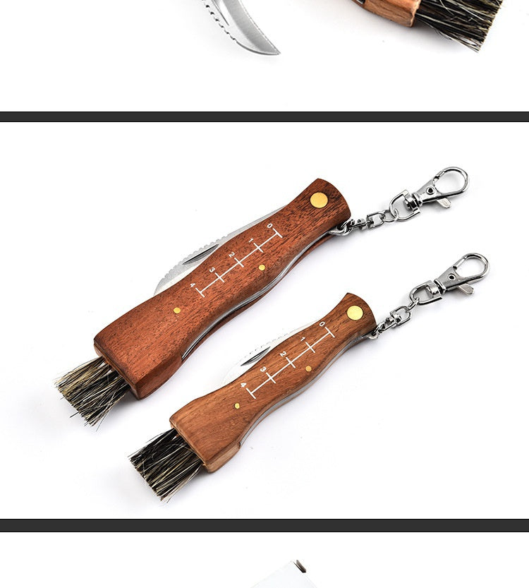 Rosewood Mushroom Knife Multifunction Knife Mushroom Sweep Knife Wooden Handle Knife Camping Knife