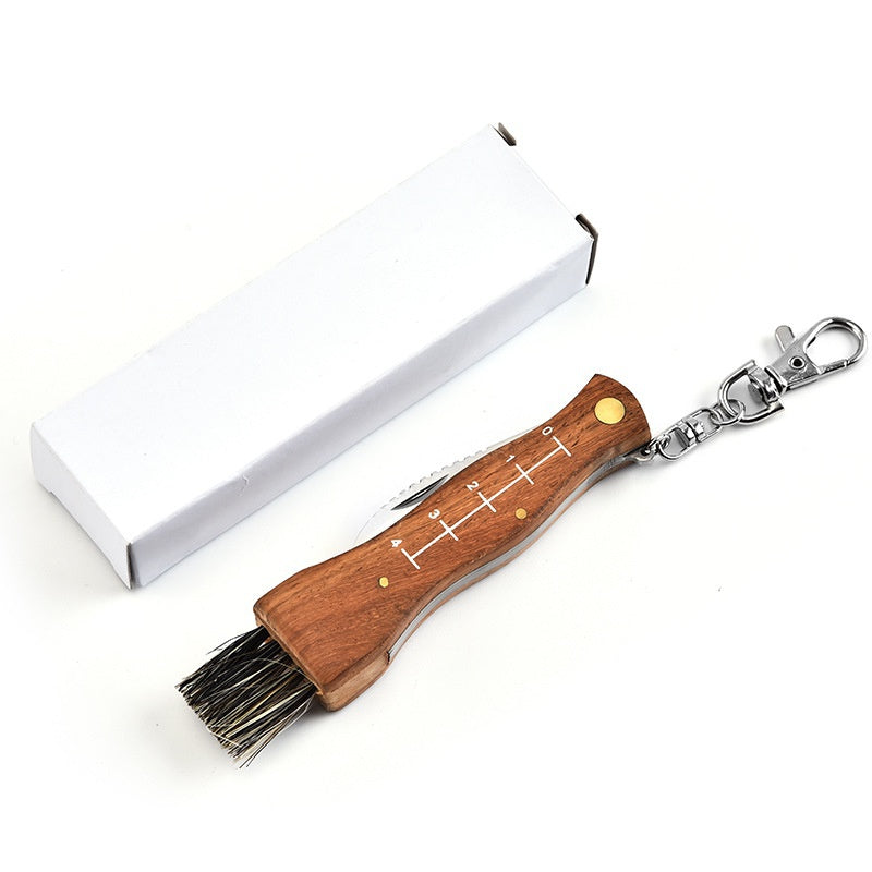 Rosewood Mushroom Knife Multifunction Knife Mushroom Sweep Knife Wooden Handle Knife Camping Knife