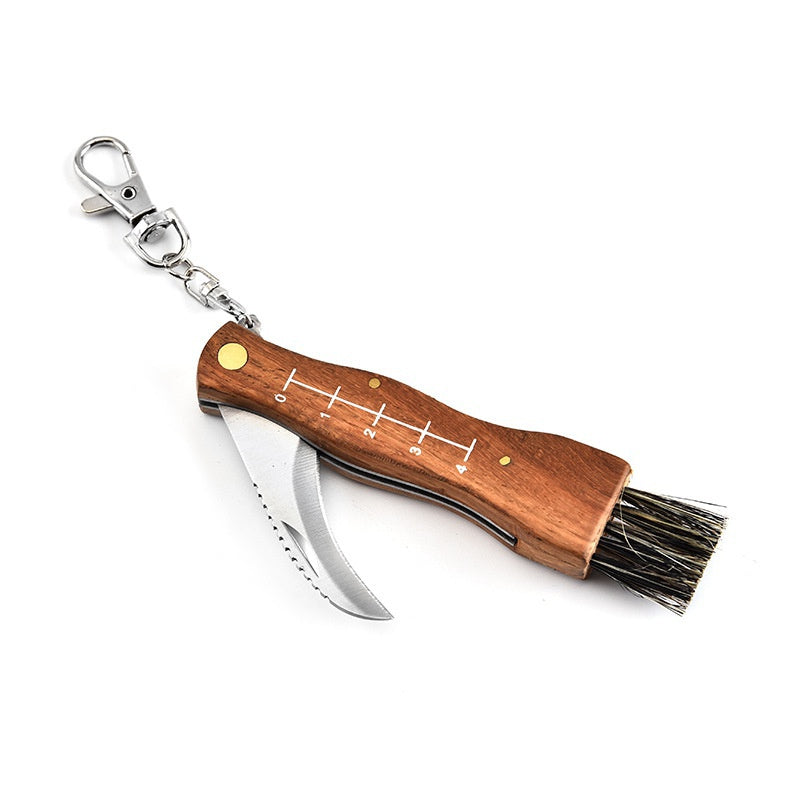 Rosewood Mushroom Knife Multifunction Knife Mushroom Sweep Knife Wooden Handle Knife Camping Knife