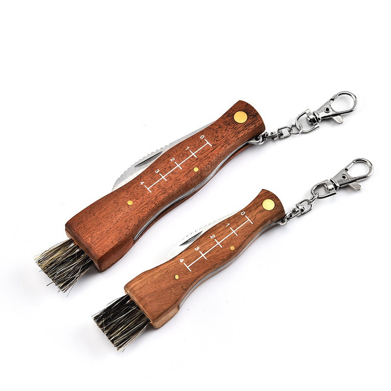 Rosewood Mushroom Knife Multifunction Knife Mushroom Sweep Knife Wooden Handle Knife Camping Knife