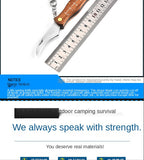 Rosewood Mushroom Knife Multifunction Knife Mushroom Sweep Knife Wooden Handle Knife Camping Knife