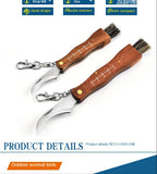 Rosewood Mushroom Knife Multifunction Knife Mushroom Sweep Knife Wooden Handle Knife Camping Knife