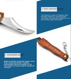 Rosewood Mushroom Knife Multifunction Knife Mushroom Sweep Knife Wooden Handle Knife Camping Knife