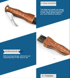 Rosewood Mushroom Knife Multifunction Knife Mushroom Sweep Knife Wooden Handle Knife Camping Knife