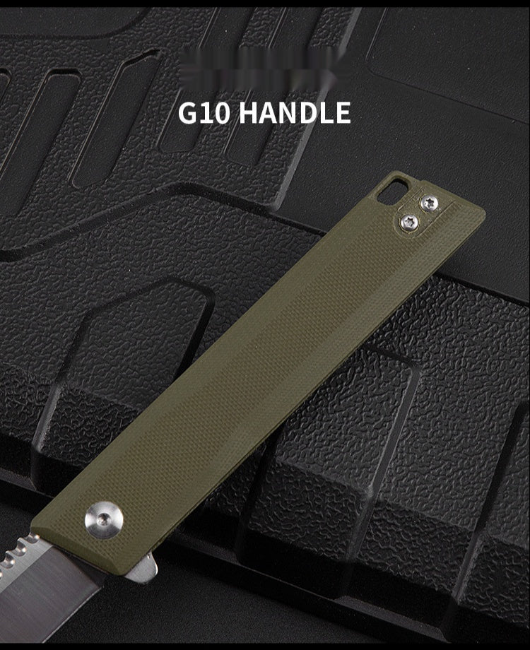 Outdoor camping self-defense knife G10 survival knife pocket knife D2 steel high hardness folding knife