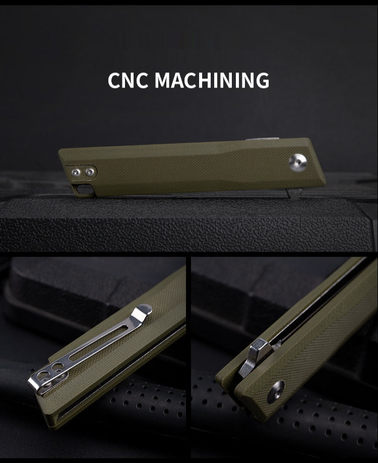 Outdoor camping self-defense knife G10 survival knife pocket knife D2 steel high hardness folding knife