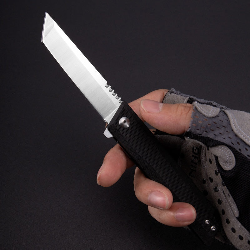 Outdoor camping self-defense knife G10 survival knife pocket knife D2 steel high hardness folding knife