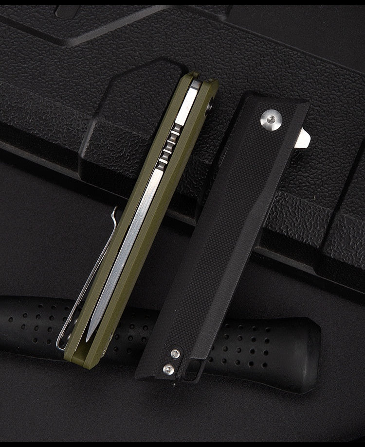 Outdoor camping self-defense knife G10 survival knife pocket knife D2 steel high hardness folding knife