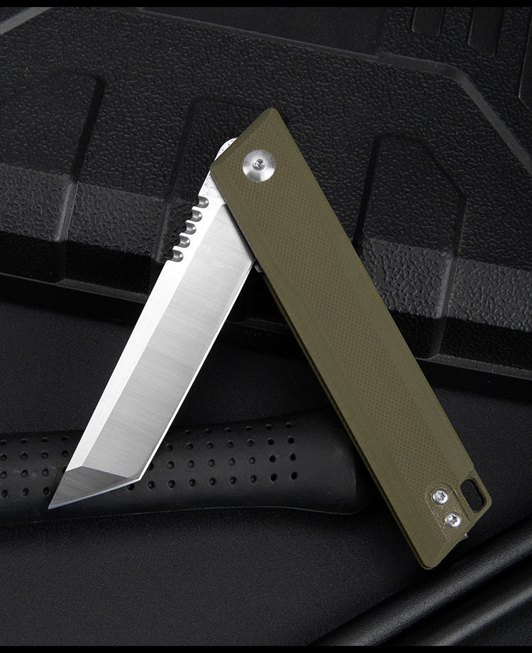 Outdoor camping self-defense knife G10 survival knife pocket knife D2 steel high hardness folding knife