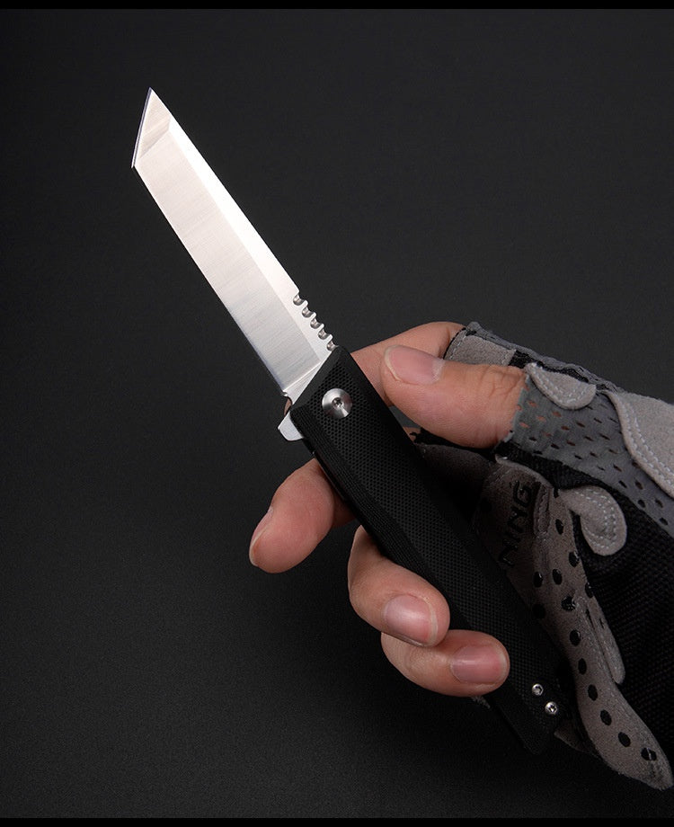 Outdoor camping self-defense knife G10 survival knife pocket knife D2 steel high hardness folding knife