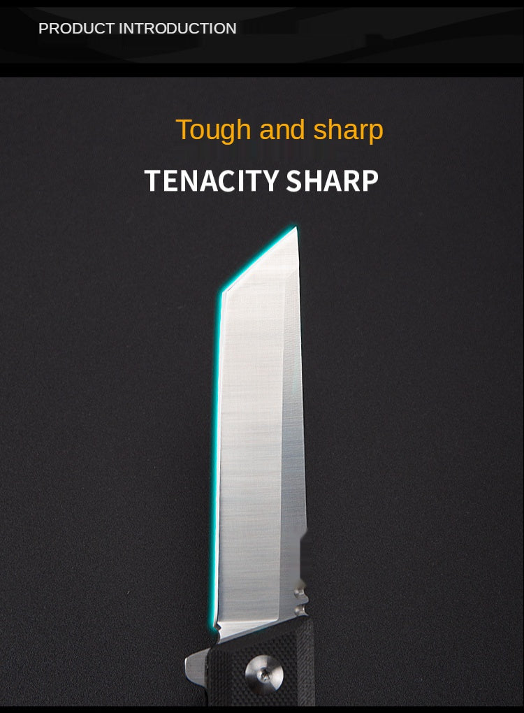 Outdoor camping self-defense knife G10 survival knife pocket knife D2 steel high hardness folding knife