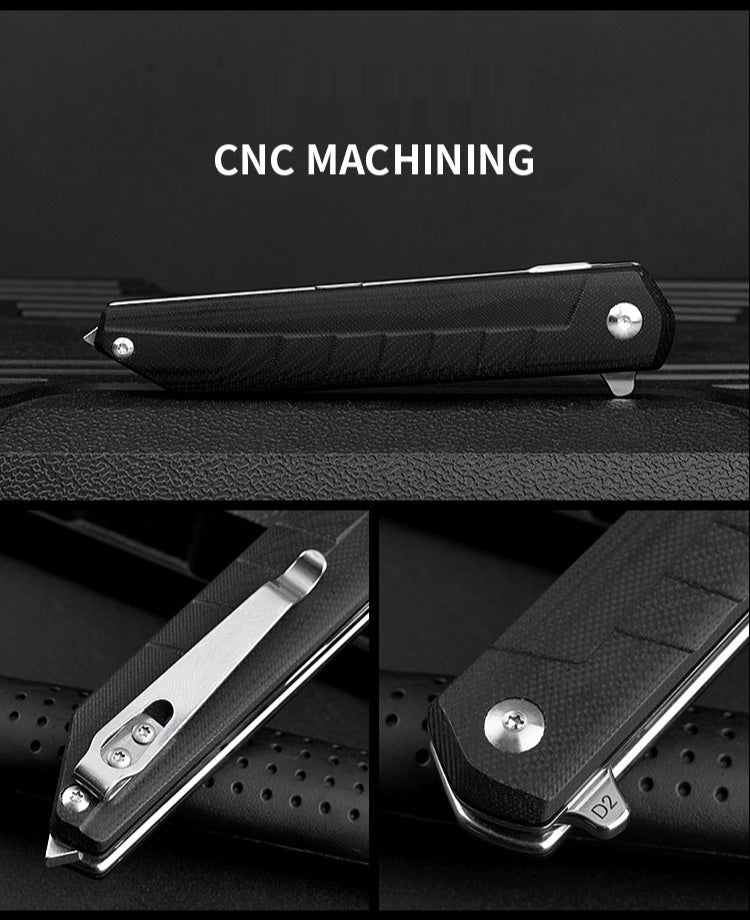 G10 outdoor knife D2 stainless steel folding knife self-defense folding knife camping sharp fruit knife Yangjiang knife