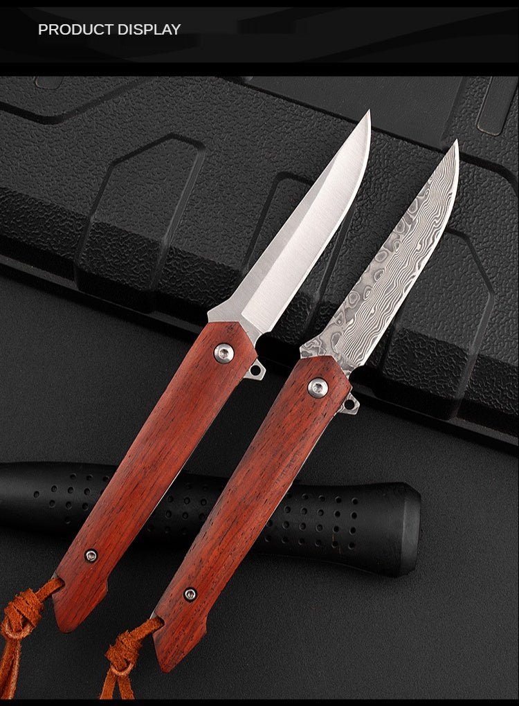 Outdoor Survival Folding Knife Portable Mini Fruit Knife Damascus Steel Folding Pocket Knife Portable Camping Knife