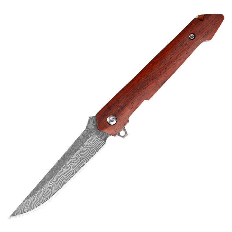Outdoor Survival Folding Knife Portable Mini Fruit Knife Damascus Steel Folding Pocket Knife Portable Camping Knife
