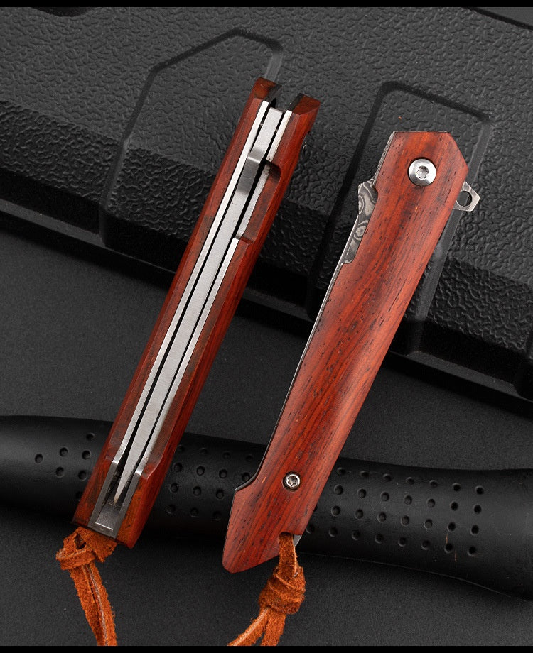 Outdoor Survival Folding Knife Portable Mini Fruit Knife Damascus Steel Folding Pocket Knife Portable Camping Knife