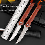 Outdoor Survival Folding Knife Portable Mini Fruit Knife Damascus Steel Folding Pocket Knife Portable Camping Knife