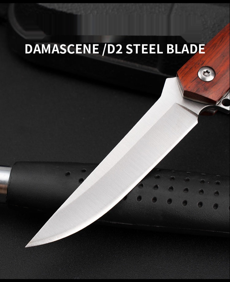 Outdoor Survival Folding Knife Portable Mini Fruit Knife Damascus Steel Folding Pocket Knife Portable Camping Knife