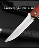 Outdoor Survival Folding Knife Portable Mini Fruit Knife Damascus Steel Folding Pocket Knife Portable Camping Knife