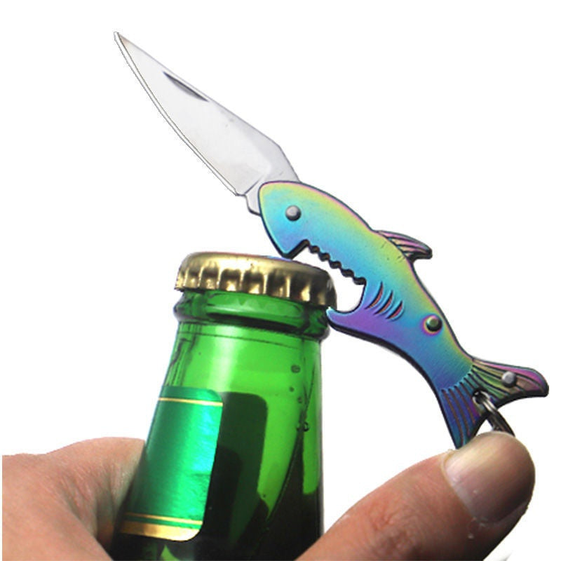 Knife multifunctional bottle opener fruit knife paring knife sharp unpacking portable folding knife keychain small knives