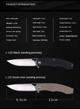 Outdoor high hardness self-defense saber bearing folding knife field survival fruit knife D2 steel folding knife knife