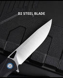 Outdoor high hardness self-defense saber bearing folding knife field survival fruit knife D2 steel folding knife knife