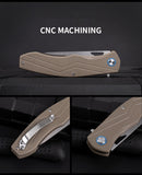 Outdoor high hardness self-defense saber bearing folding knife field survival fruit knife D2 steel folding knife knife