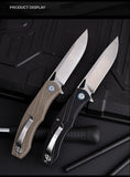 Outdoor high hardness self-defense saber bearing folding knife field survival fruit knife D2 steel folding knife knife
