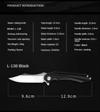 Outdoor multi-purpose self-defense fruit knife tactical survival knife camping folding knife stainless steel D2 bearing folding knife
