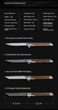 New Stainless Steel Fruit Knife Sandalwood Handle Folding Knife Camping Outdoor Folding Knife Damascus Pocket Knife