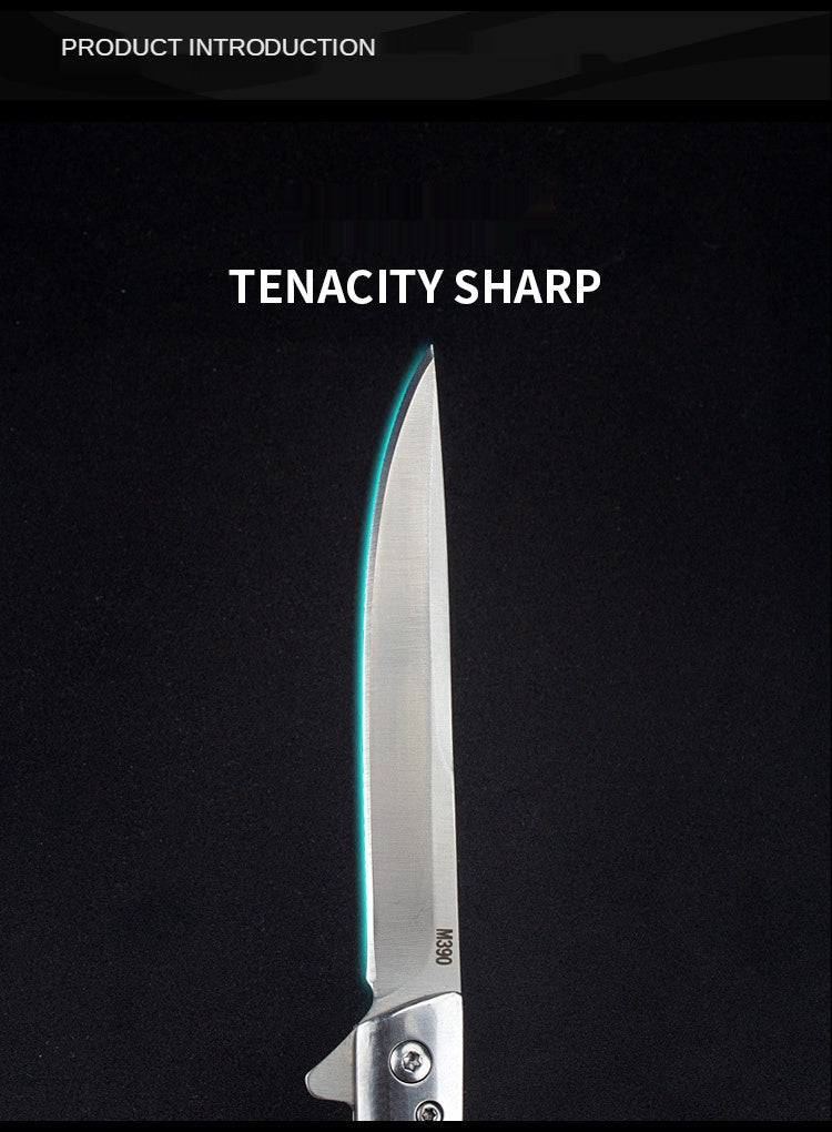 New Stainless Steel Fruit Knife Sandalwood Handle Folding Knife Camping Outdoor Folding Knife Damascus Pocket Knife
