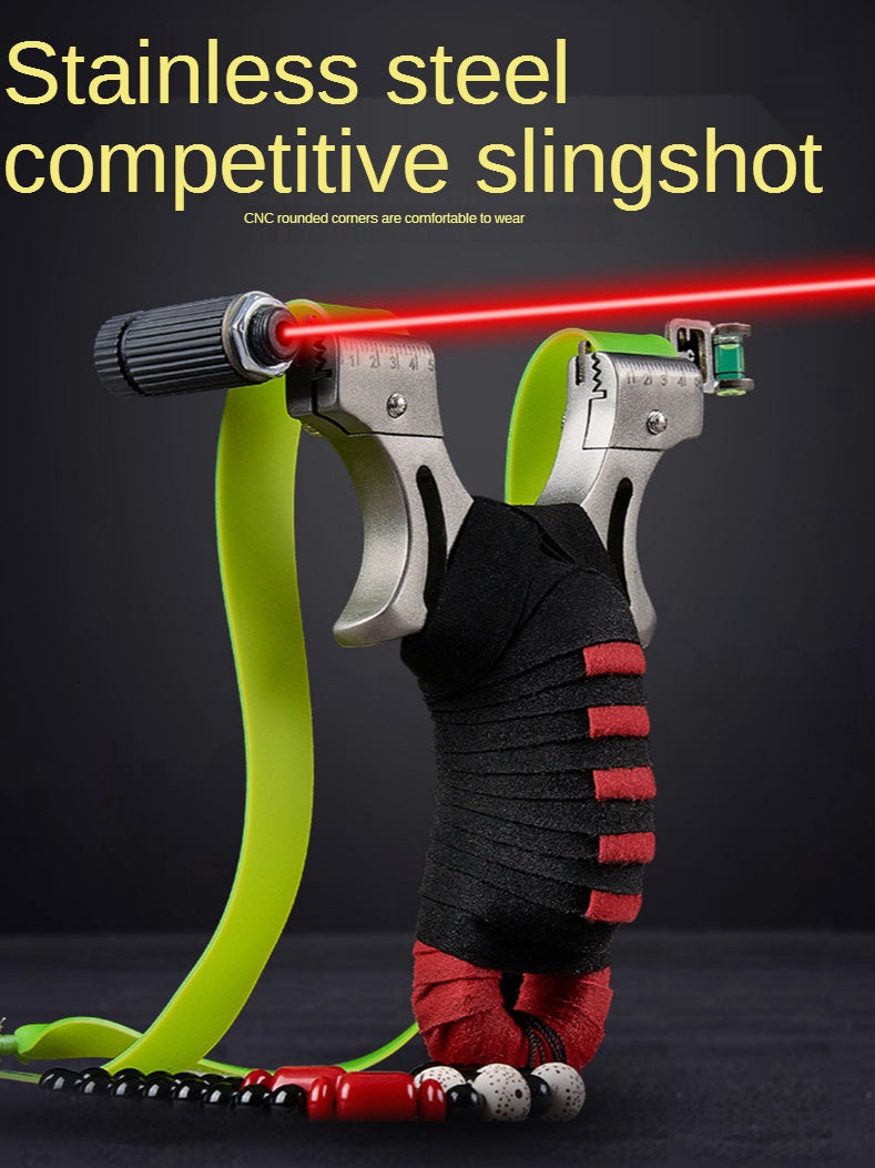 Shocking Dragon Slingshot Dual sight stainless steel laser slingshot in multiple colors, full and comfortable grip without holding hands
