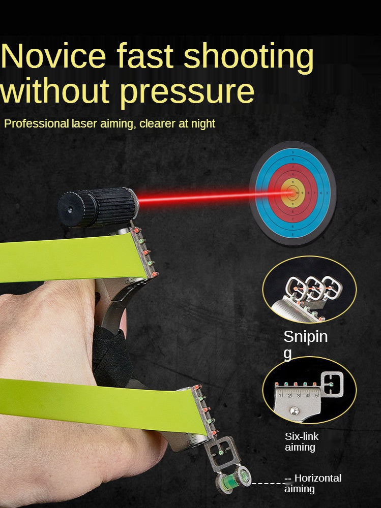 Shocking Dragon Slingshot Dual sight stainless steel laser slingshot in multiple colors, full and comfortable grip without holding hands