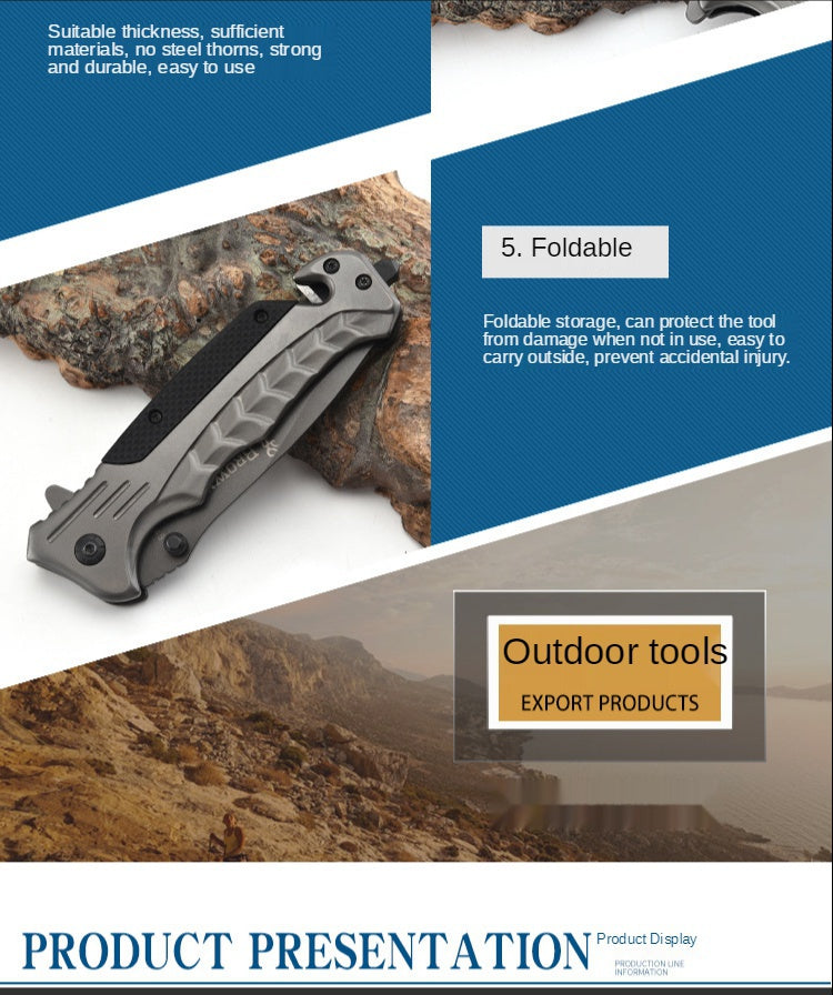 Multifunctional folding knife Outdoor folding knife Heavy-duty folding knife G10 handle self-defense all-steel folding knife